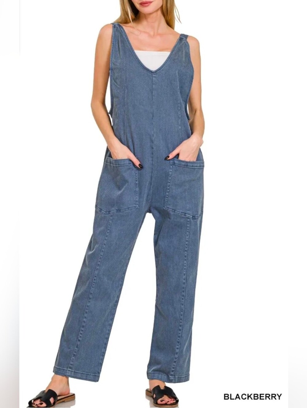 NWT Zenana Denim Jumpsuit